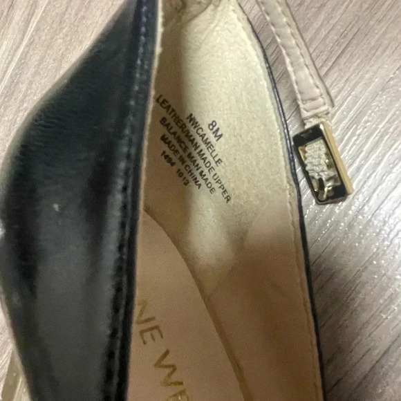 Nine West 3 Tone heels Nude Black Gold 8 - Picture 5 of 9